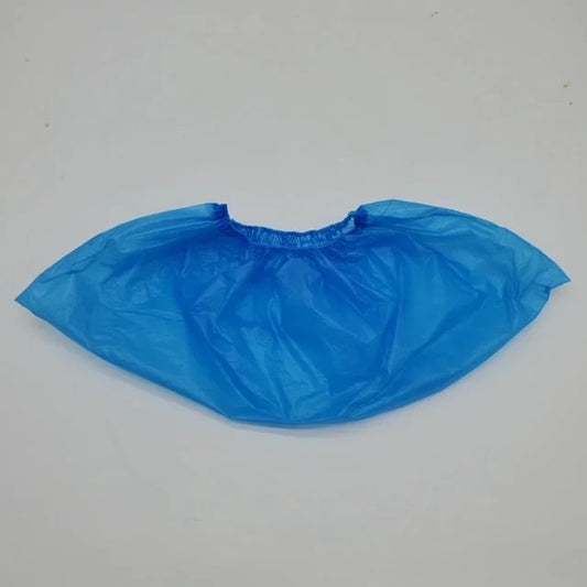 CPE overshoes pack of 100 blue disposable shoe covers